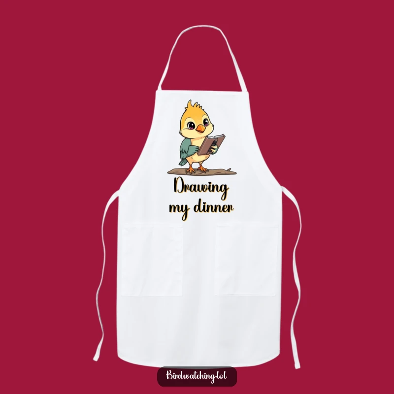 Funny Bird Watcher Apron: Artist's Kitchen Accessory, Perfect Gift