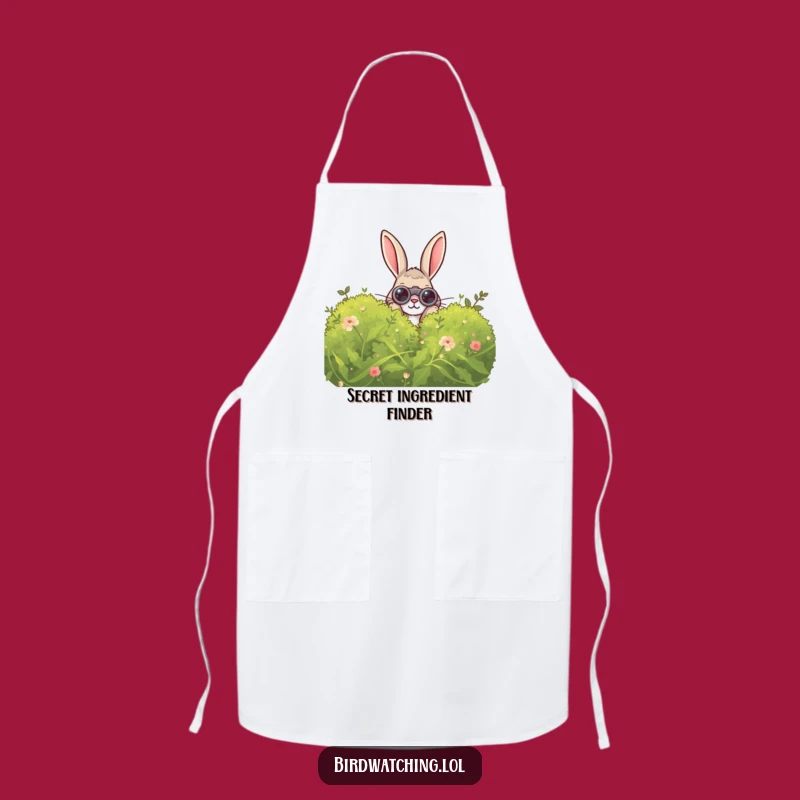 Funny Curious Rabbit Apron: Kitchen Binocular Bush Peeker Wear