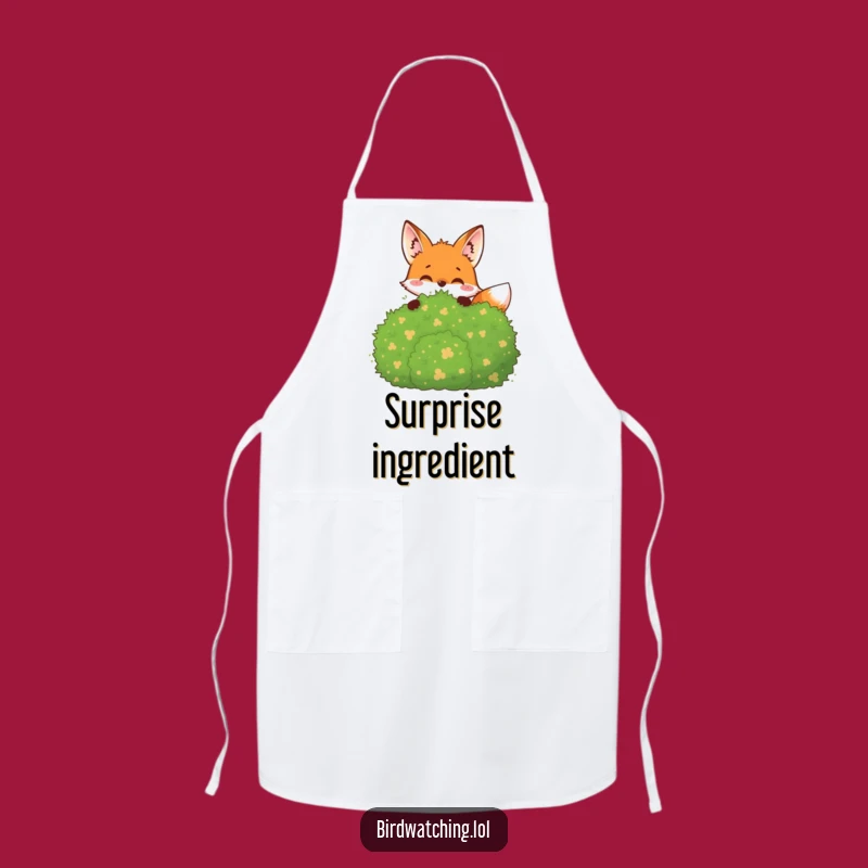 Funny Joyful Fox Apron: Peeking Chef Fox, Perfect Kitchen Gift