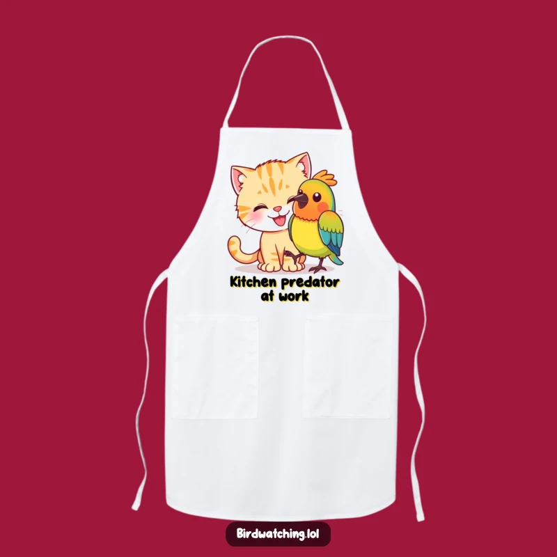 Funny Cat Bird Sneak Apron: Chef's Feline Kitchen Accessory, Perfect Gift
