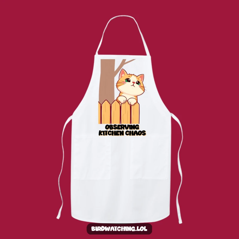 Funny Surprised Cat Neck Stretch Apron - Kitchen Humor Gift