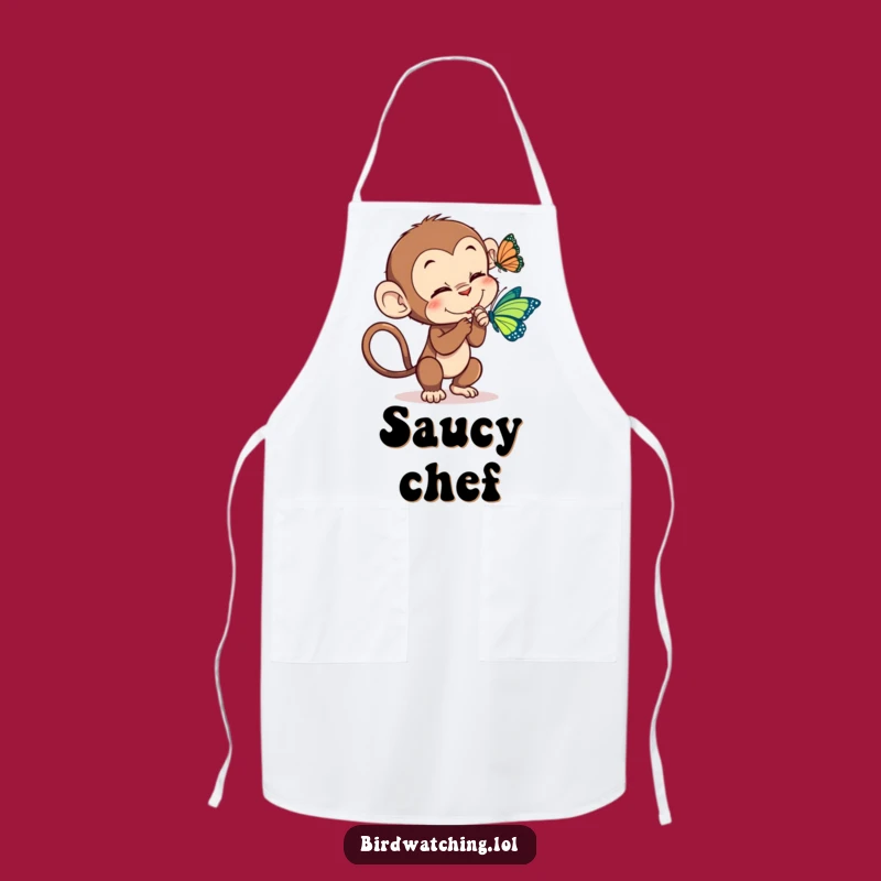 Funny Monkey Tickle Apron: Playful Primate Butterfly Kitchen Wear for Chefs