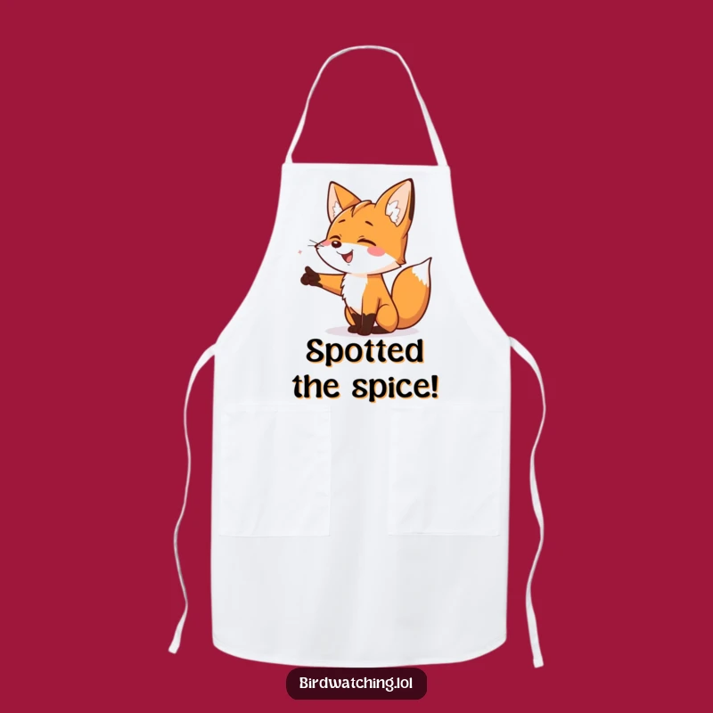Funny Smiling Fox Apron: Kitchen Excitement Pointing Chef Wear