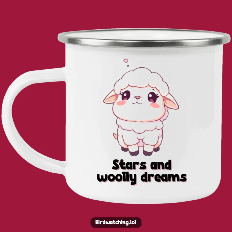 Funny Fluffy Sheep Dreamy Camping Mug: Whimsical Humorous Gift for Outdoor Dreamers