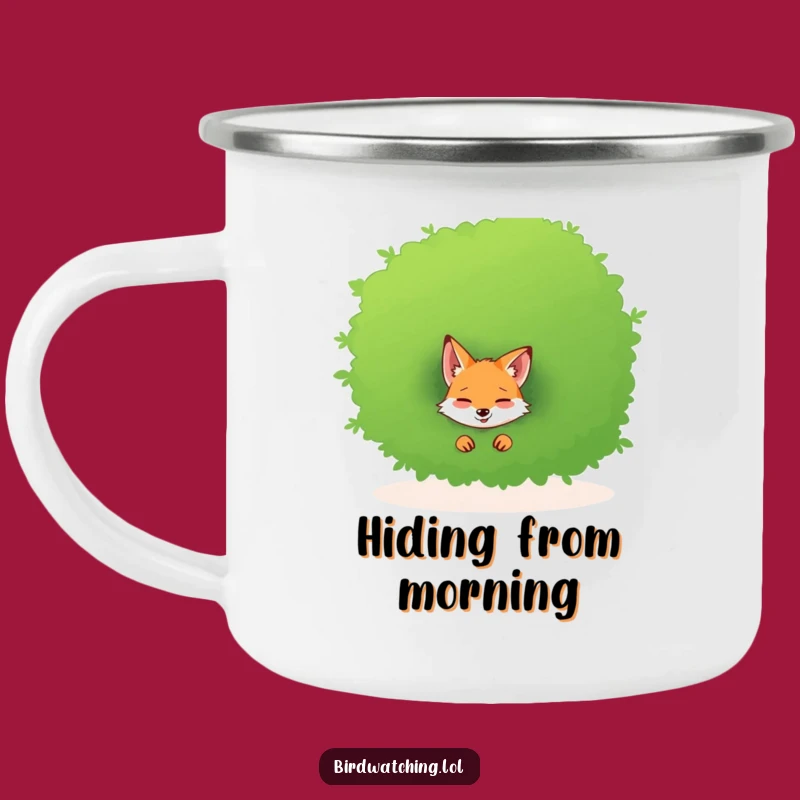 Funny Giggling Fox Camping Mug - Bush Peeker for Outdoor Merriment