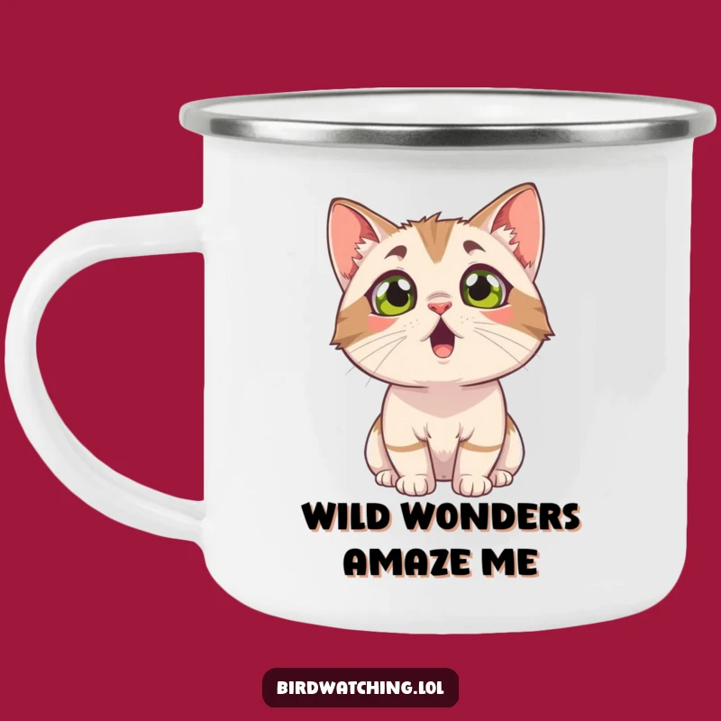 Funny Surprised Cat Camping Mug - Outdoor & Hilarious Gift