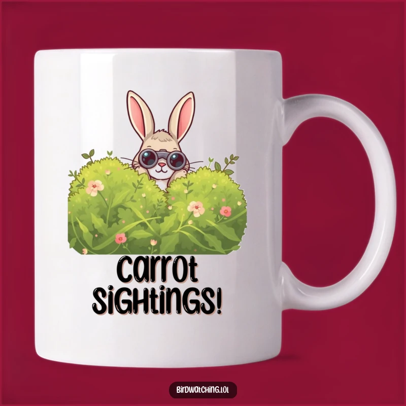 Funny Curious Rabbit Mug: Peeking Binocular Surprise Gift for Nature Fans