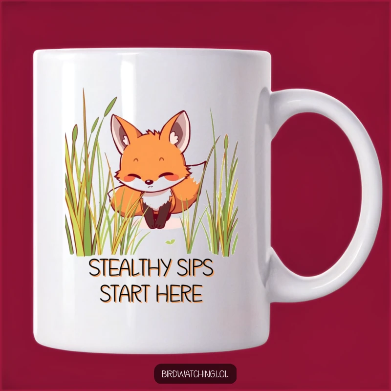 Funny Fox Mug: Stealthy Hunter Design, Perfect Gift for Animal Lovers Who Appreciate Humor