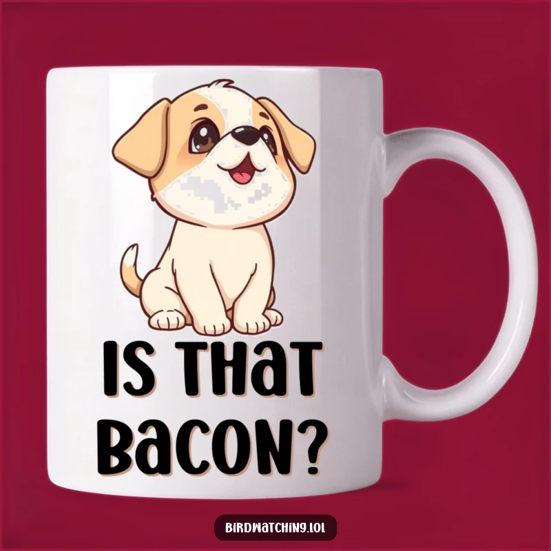 Funny Playful Puppy Mug: Joyful Wagging Tail Upward Gaze Gift