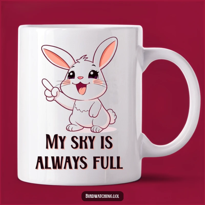 Funny Rabbit Sky Point Mug - Hilarious Animal Gift for Enthusiasts