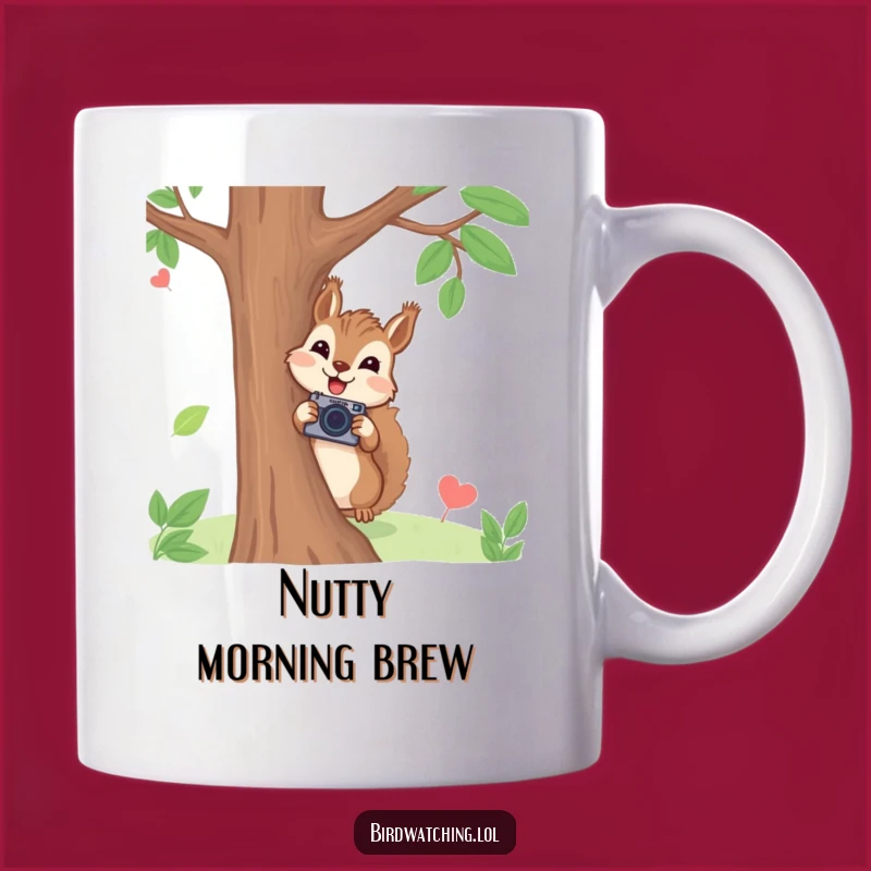 Funny Squirrel Photographer Mug: Joyful Bushy-Tailed Cameraman, Hilarious Gift for Nature Lovers