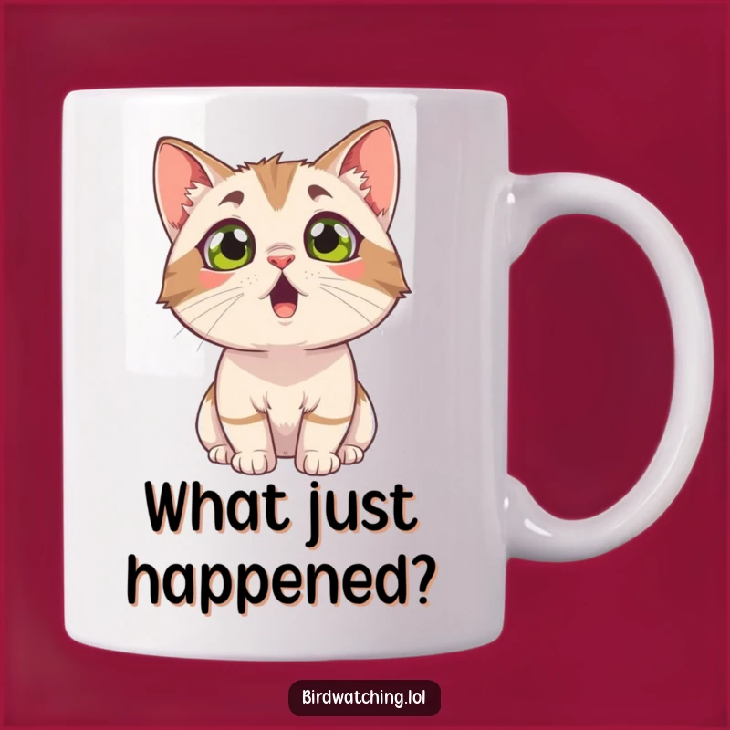 Funny Surprised Cat Mug - Hilarious Reaction Gift for Cat Lovers