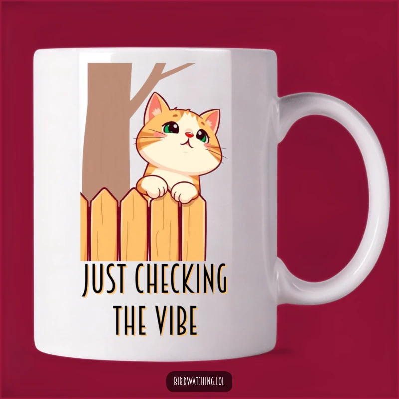 Funny Surprised Cat Neck Stretch Mug Gift - Cat Lover Humor
