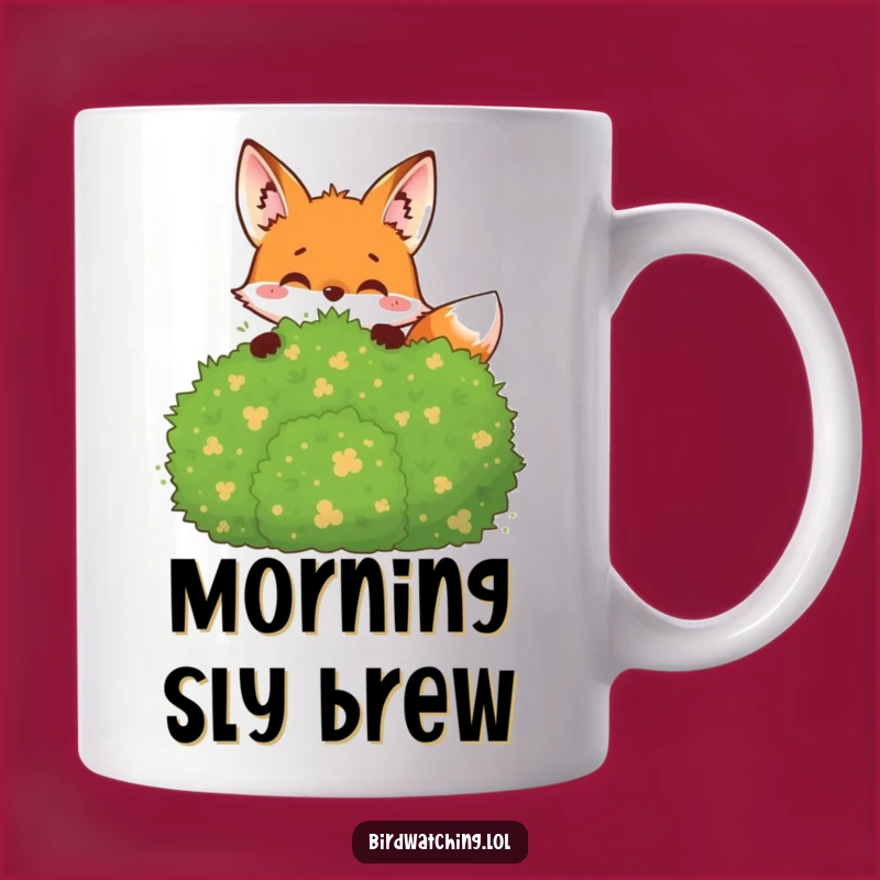 Funny Joyful Fox Mug: Peeking Observer, Playful Animal, Perfect Gift