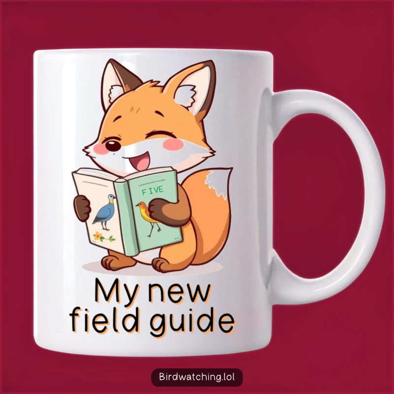 Funny Giggling Fox Bird Watching Mug, Hilarious Nature Lover Gift