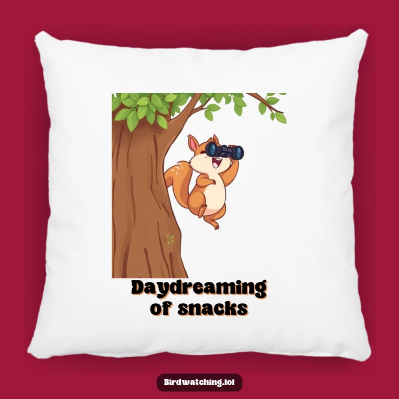 Funny Leaping Squirrel Pillow: Comfy Binocular Adventure Cushion