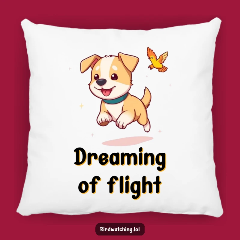 Funny Dog Pillow: Soft Playful Bird Chasing Gift