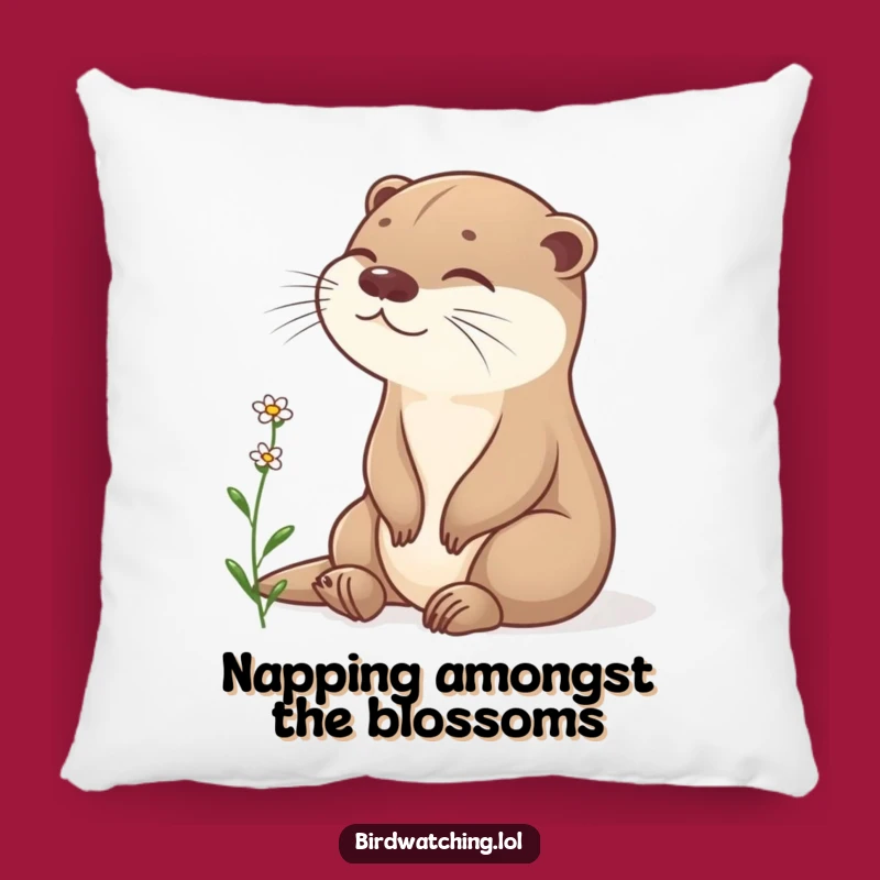 Funny Otter Pillow: Cozy & Serene Gift for Relaxation!