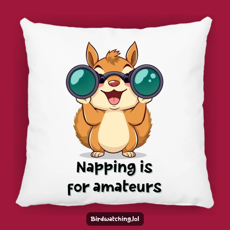 Funny Squirrel Binoculars Pillow: Comfy Wildlife Accent, Perfect Gift