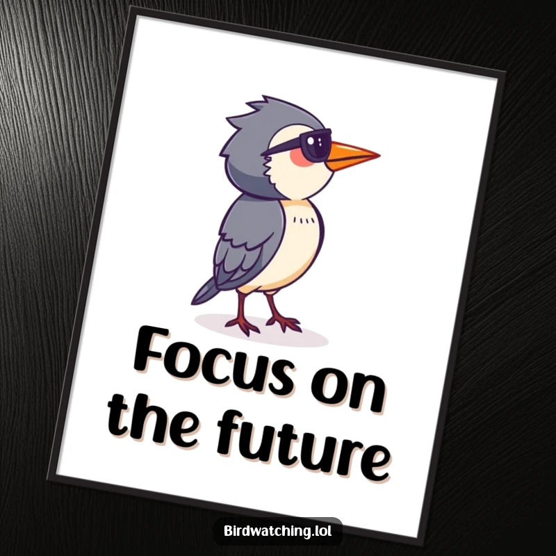 Funny Bird Watcher Digital Art: Determined person surveying horizon intently, perfect wall art for observers.