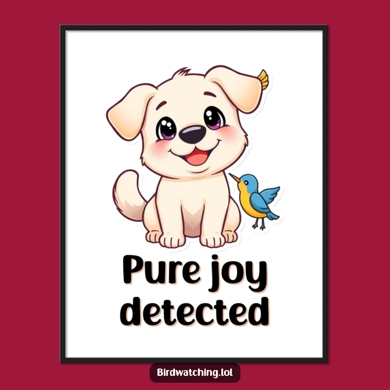 Funny Happy Dog Digital Art - Instant Joyful Download