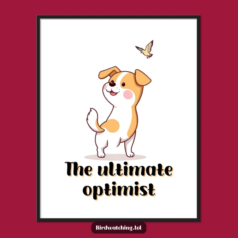 Funny Dog Digital Art: Hopeful Tail Wag, Instant Funny Gift Download
