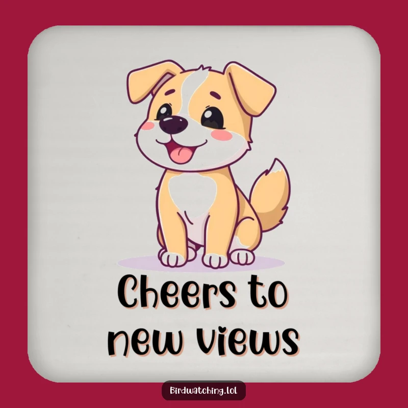 Funny Dog Horizon Coaster Set: Happy Sips, Perfect Dog Lover Gift!