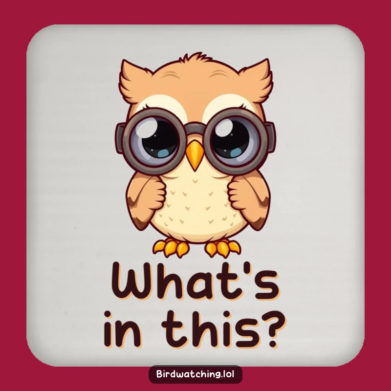 Funny Curious Owl Drink Coasters (Set of 4): Wide-Eyed Protection, Excellent Funny Gift