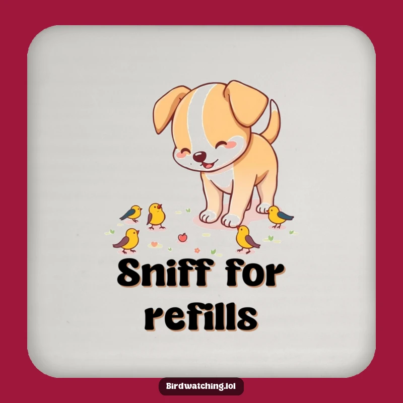 Funny Dog Bird Hunter Coaster - Protect Surfaces with Pet Humor Gift