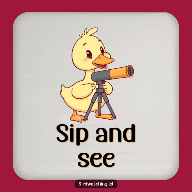 Funny Duck Telescope Coaster Set: Protect Surfaces with Science, Gift!
