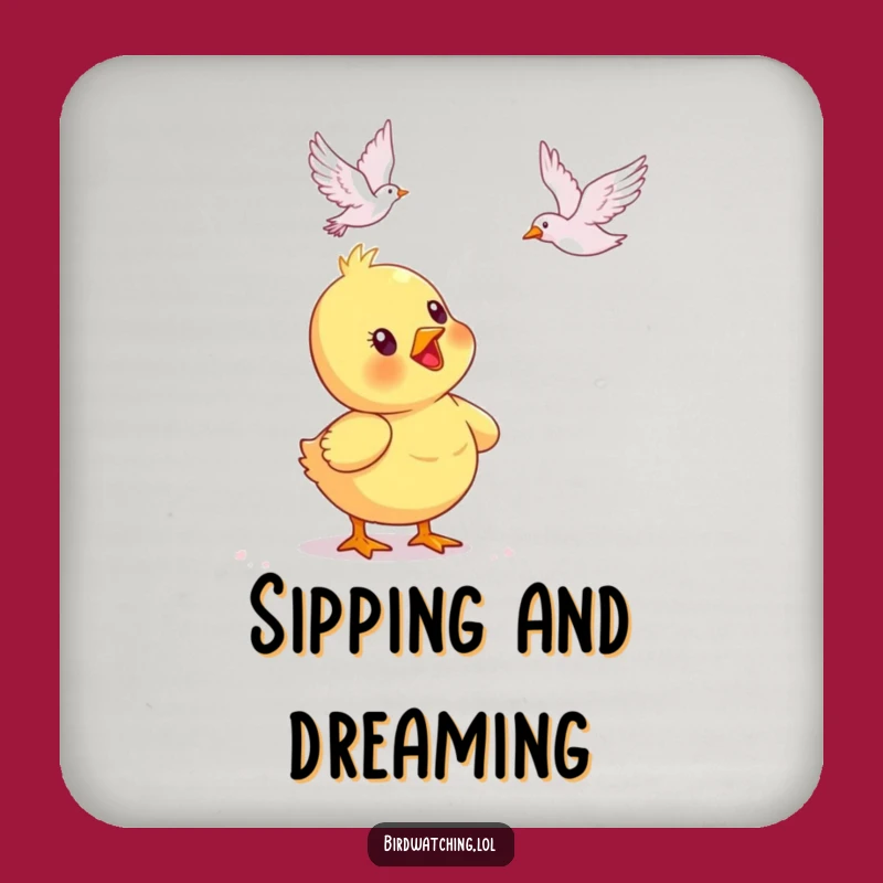 Funny Duckling Bird Watching Coaster - Protect Surfaces Hilariously