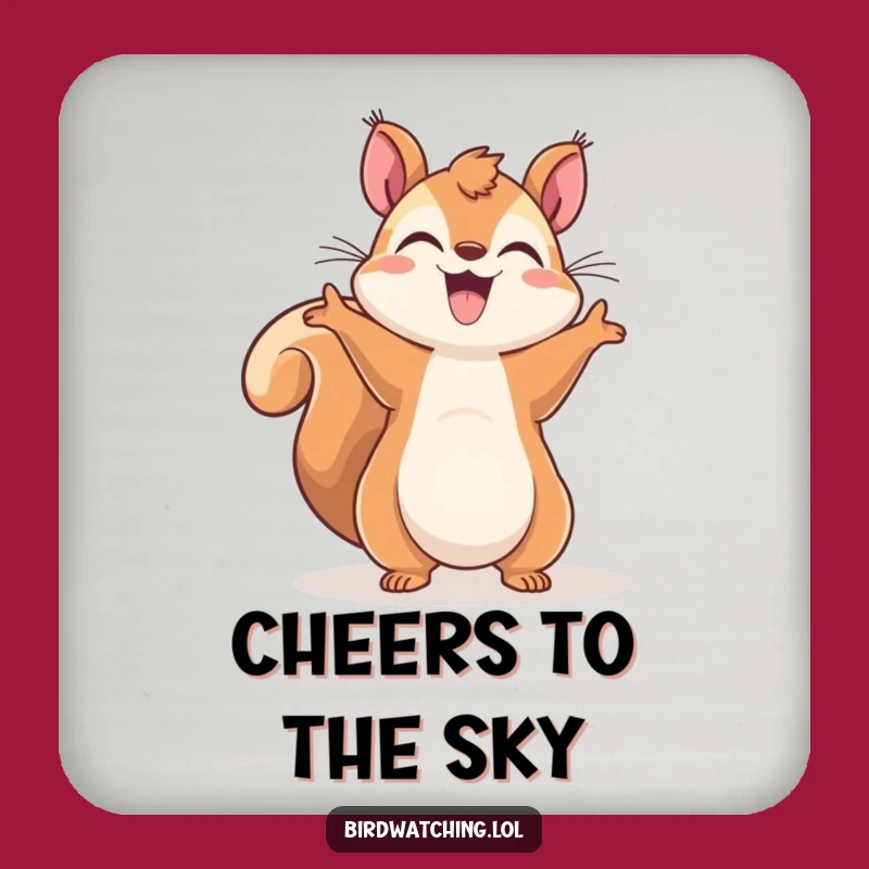Funny Squirrel Sky-Gazer Coasters: Add Joyful Flair to Your Surfaces