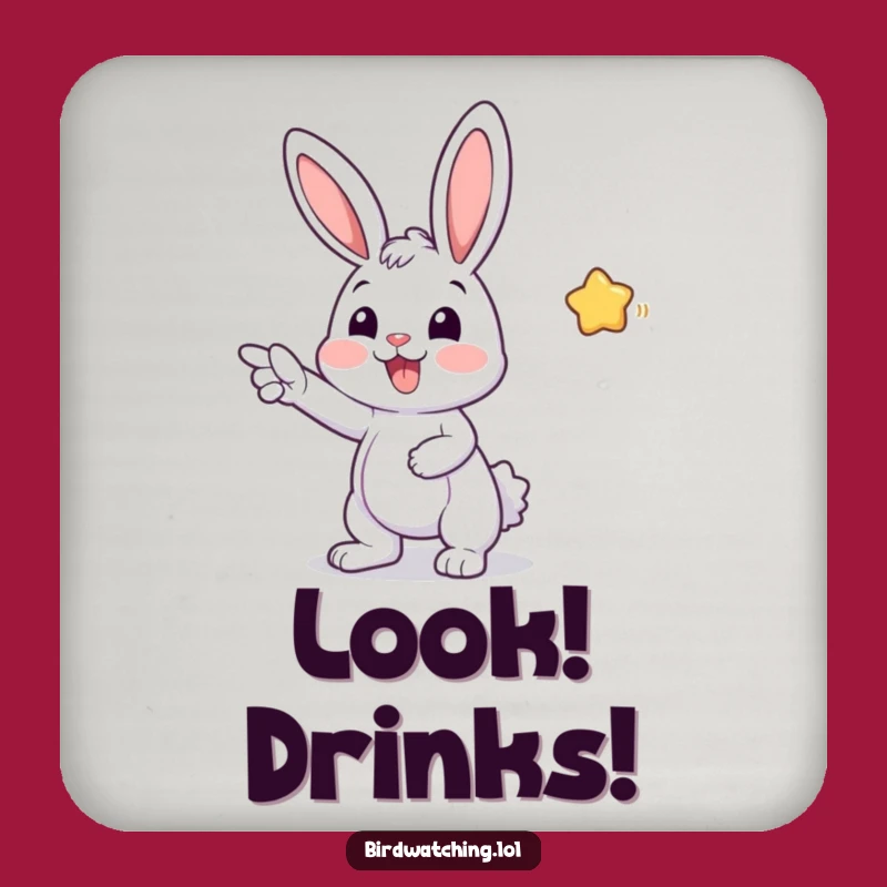 Funny Bunny Coaster: Protect Surfaces with Cheerful Humor, Unique Funny Gift for Hosts
