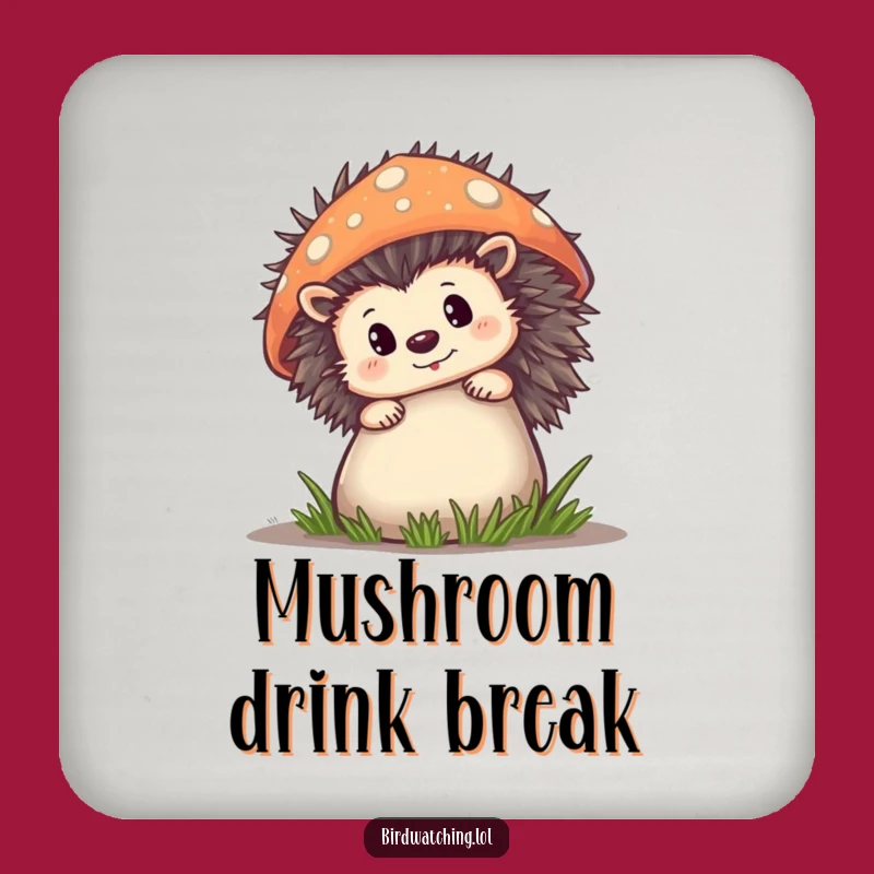 Funny Hedgehog Mushroom Coaster: Protect Surfaces with Woodland Humor
