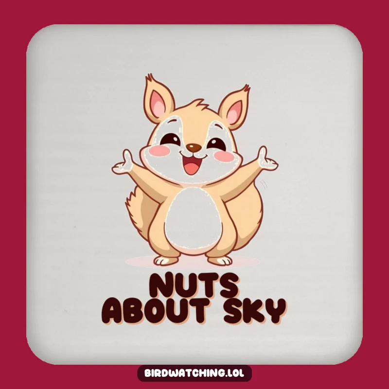 Funny Squirrel Coaster: Cheerful Sky Surface Protector Gift