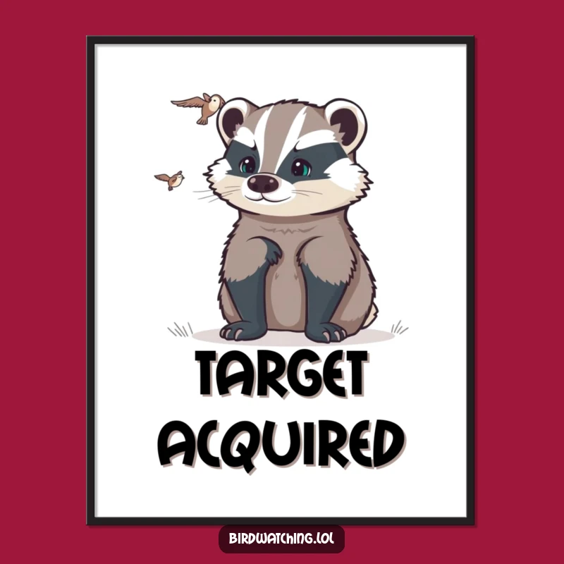 Funny Determined Badger Flyer Poster: Humorous Gift for a Focused Atmosphere