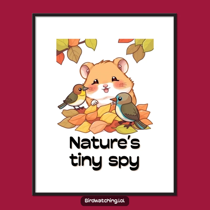 Funny Giggling Hamster Poster, Whimsical Woodland Art Print, Perfect Gift Idea
