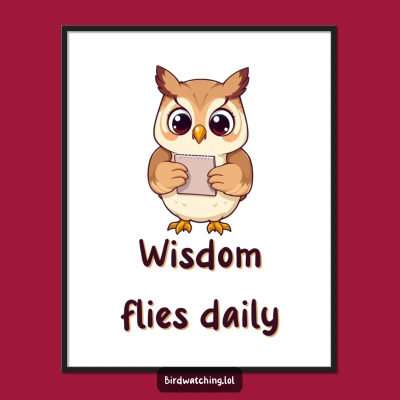 Funny Proud Owl Notepad Poster: Whimsical Humorous Gift for a Smart Space