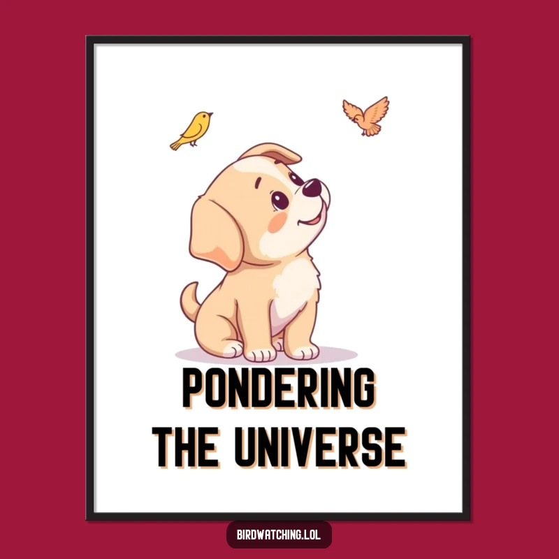 Funny Puppy Poster - Curious Head Tilt Art for Adorable Spaces