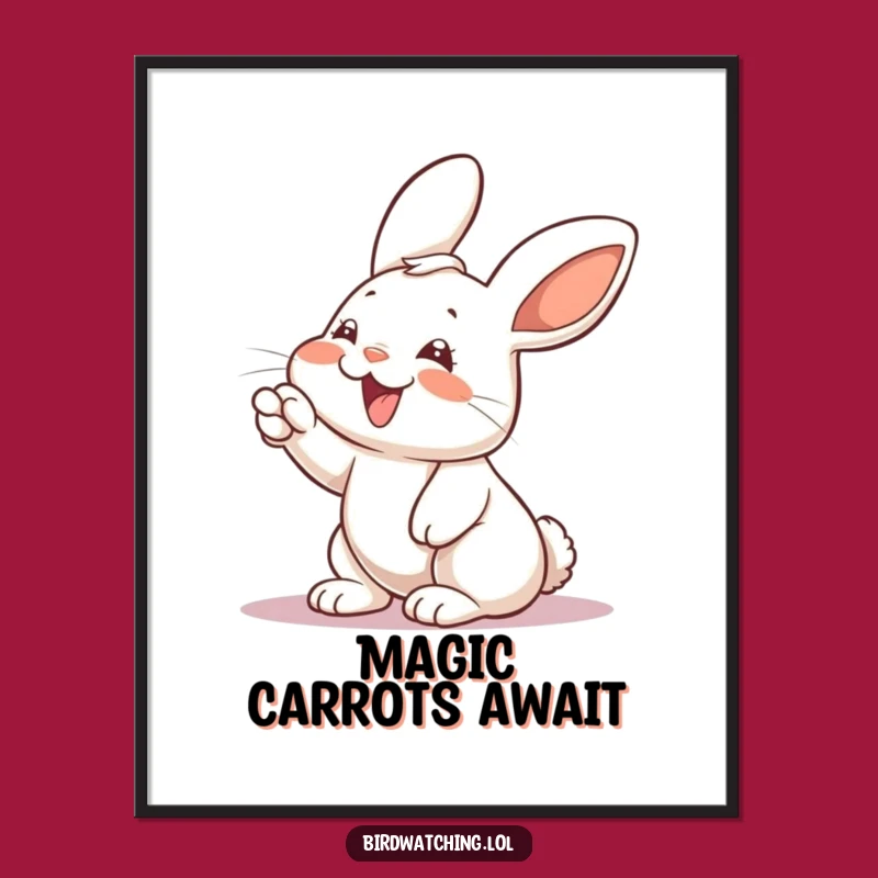 Funny Rabbit Poster: Giggling Surprise Wall Art Gift