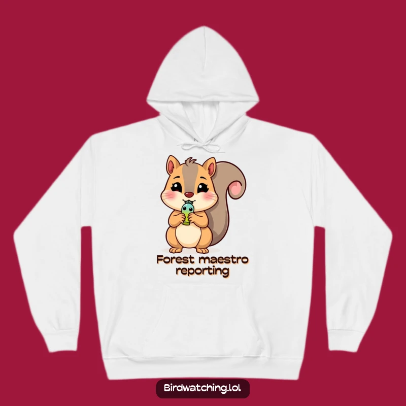 Cozy Funny Squirrel Hoodie with Bird Whistle: Warm Character Apparel, Best Funny Gift