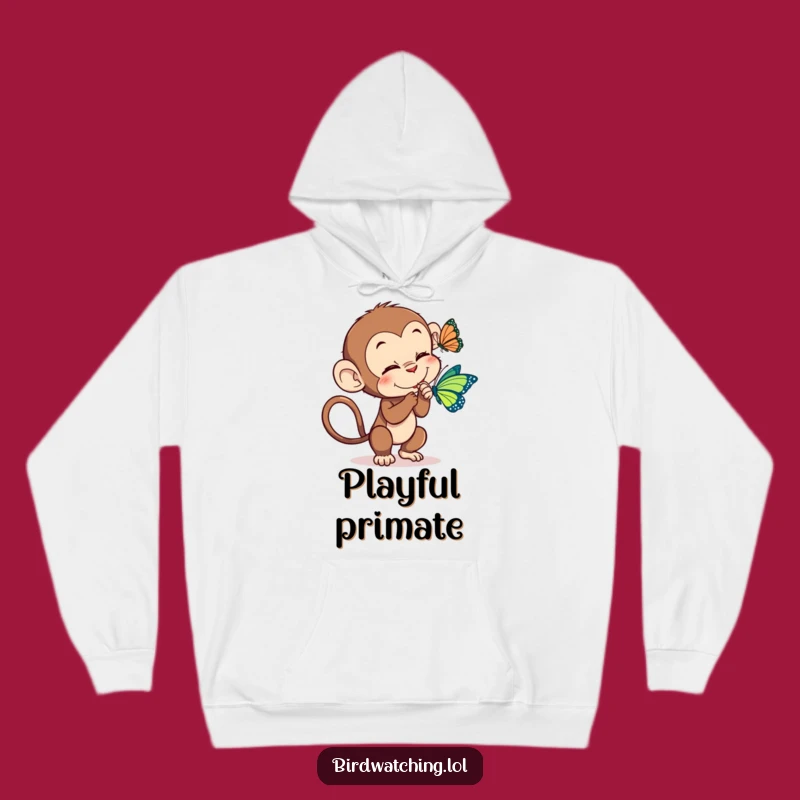 Funny Monkey Tickle Hoodie: Cozy Primate Butterfly Sweatshirt for Warm Chuckles