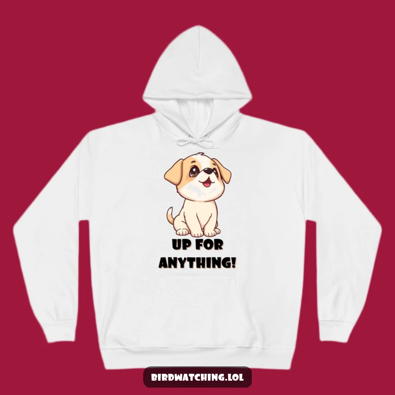Funny Playful Puppy Hoodie: Cozy Wagging Tail Upward Sweatshirt