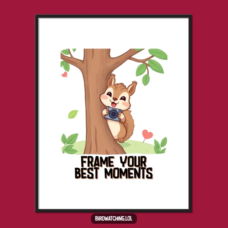Funny Free Printable Wall Art Joyful Squirrel Camera Tree Art