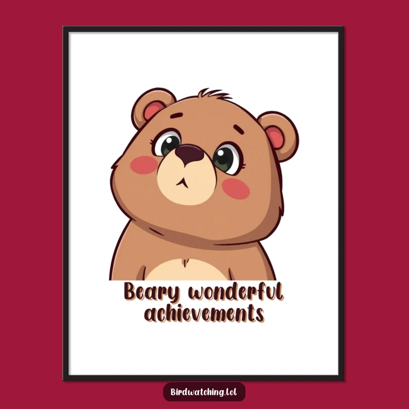 Free Printable Bear Wall Art: Awed Humor Downloadable Art for Inspiring Spaces