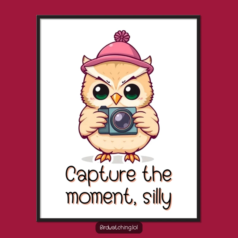 Free Printable Silly Owl Photographer Wall Art - Funny Downloadable Home Decor