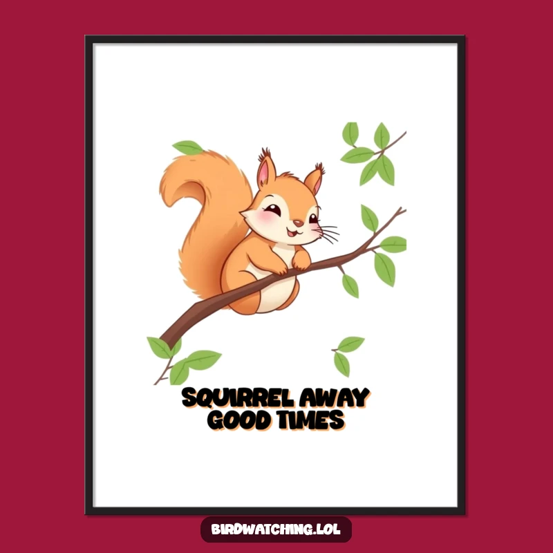 Free Printable Wall Art: Observing Squirrel, Hilarious Downloadable Decor!