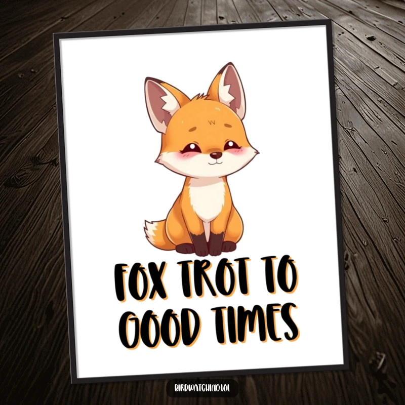 Funny Free Printable Wall Art: Playful fox tilts its head, listening intently with curiosity.