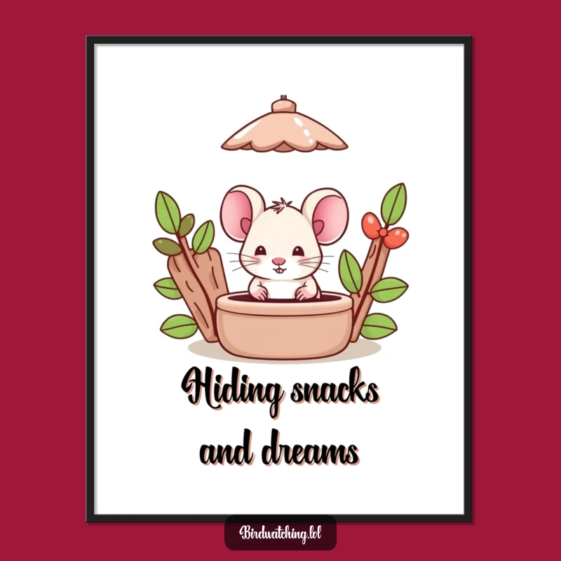 Free Printable Wall Art: Silly Mouse Hiding, Quirky Downloadable Decor for Fun
