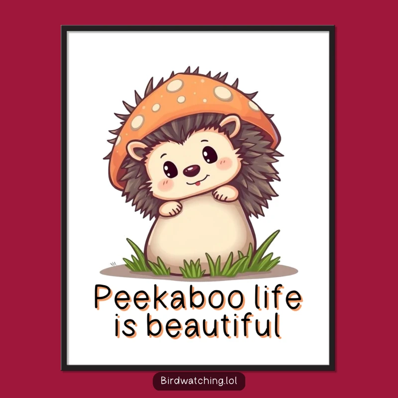 Free Printable Wall Art: Curious Hedgehog Peek! Whimsical Downloadable Decor for Enchanting Spaces.